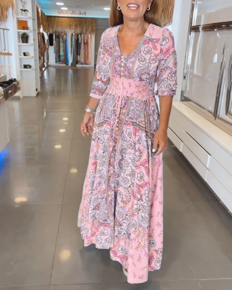 Mia – Rochie de Vacanță Elegantă cu Decolteu în V