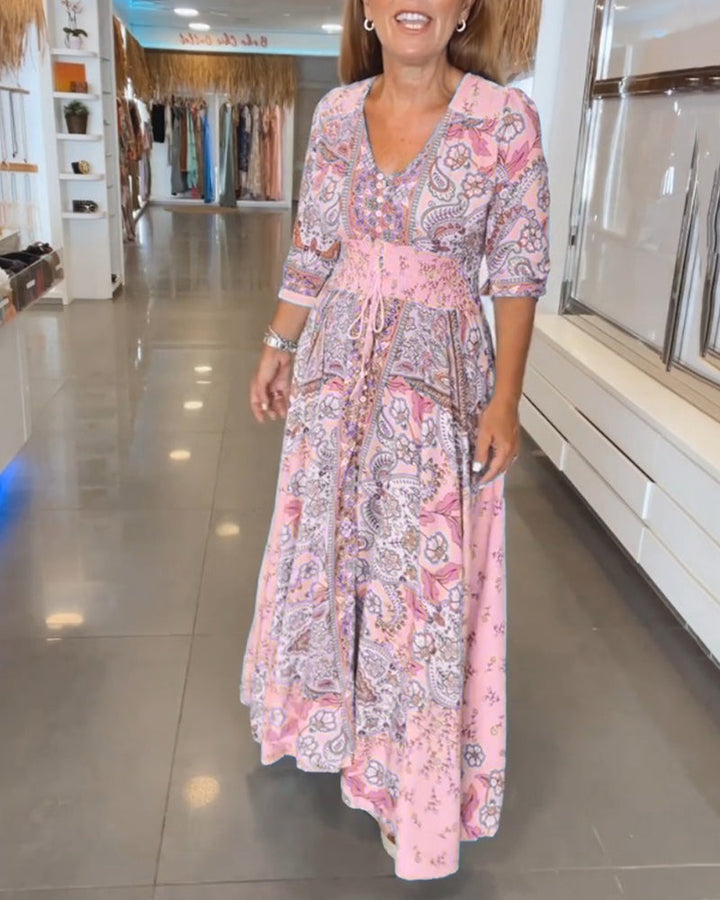 Mia – Rochie de Vacanță Elegantă cu Decolteu în V