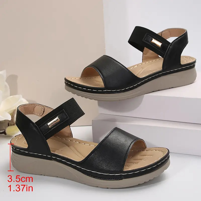 Paige - Sandale cu toc wedge confortabile și căptușite