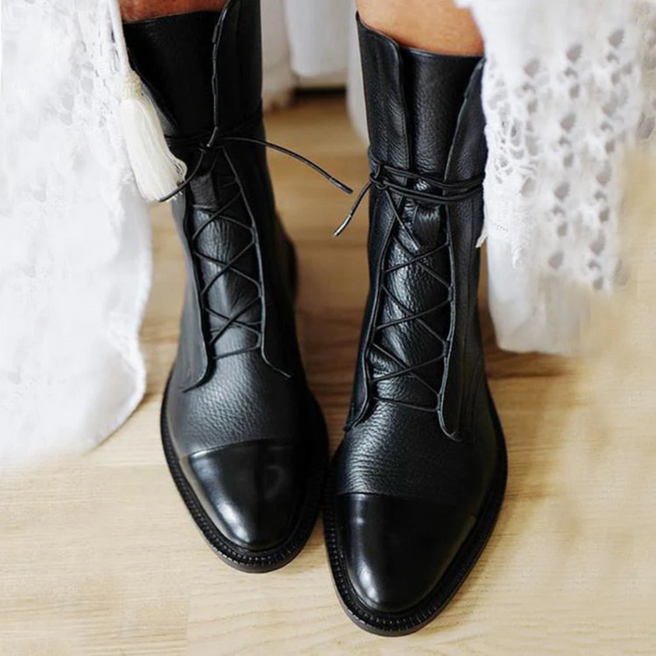 MILA – BOTINE ELEGANTE CU ȘIRETURI