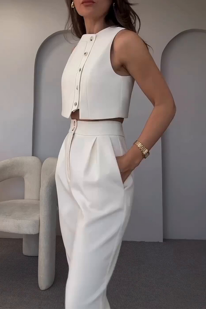 CYRA – COMPLET CASUAL DIN DOUĂ PIESE, FĂRĂ MÂNECI