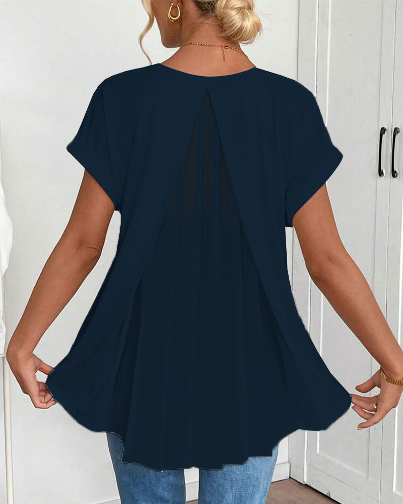 ESTRID - TRICOU SCURT DIN PATCHWORK, STILAT