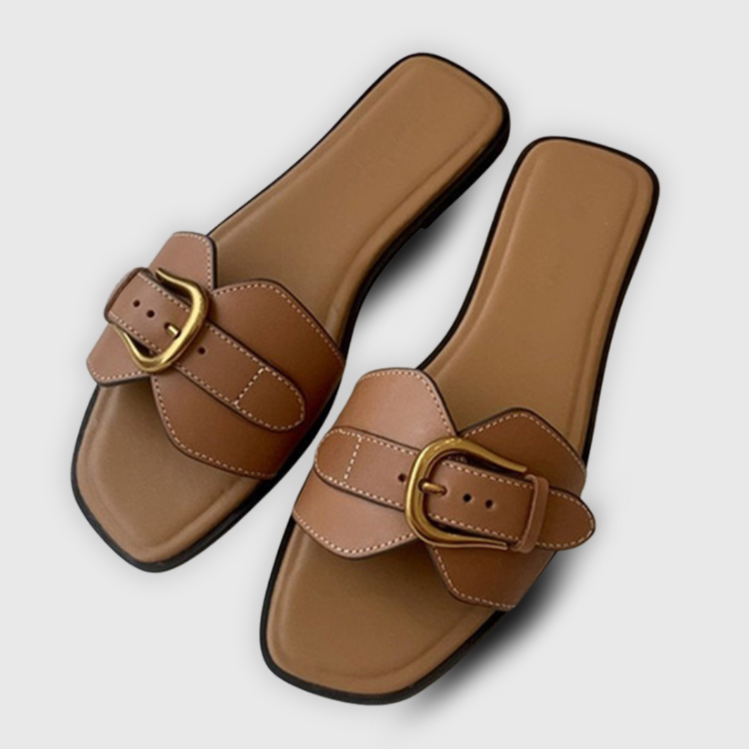 Erica | Sandale plate elegante cu cataramă