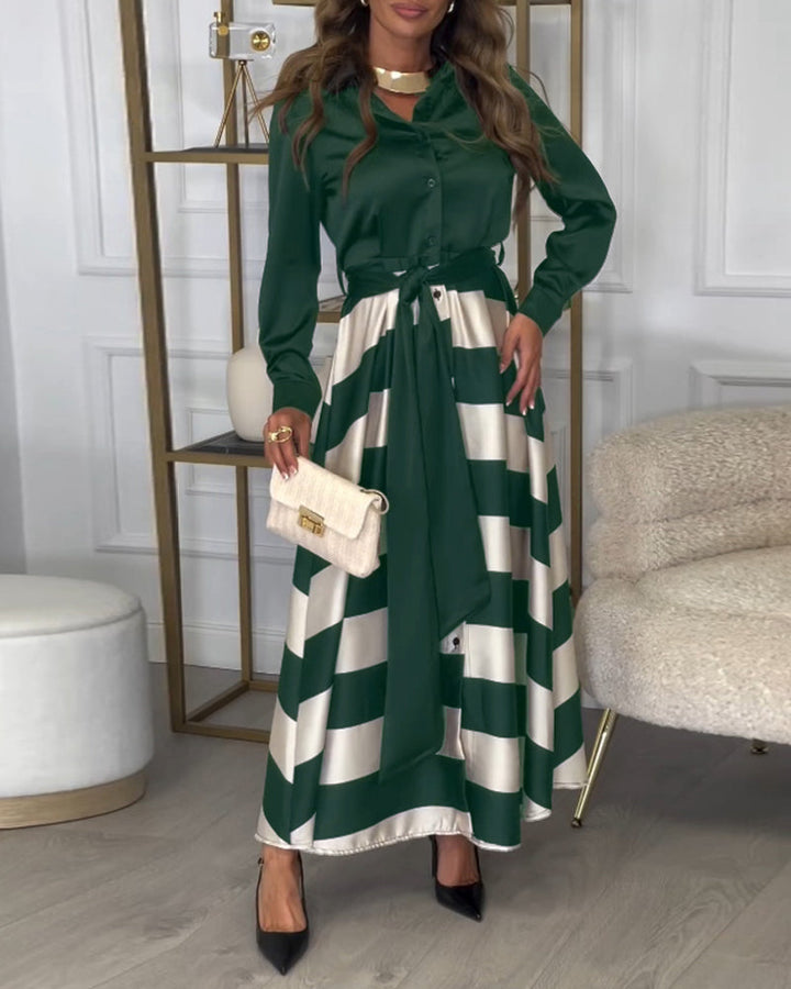 Ariana - Rochie Elegantă cu Dungi