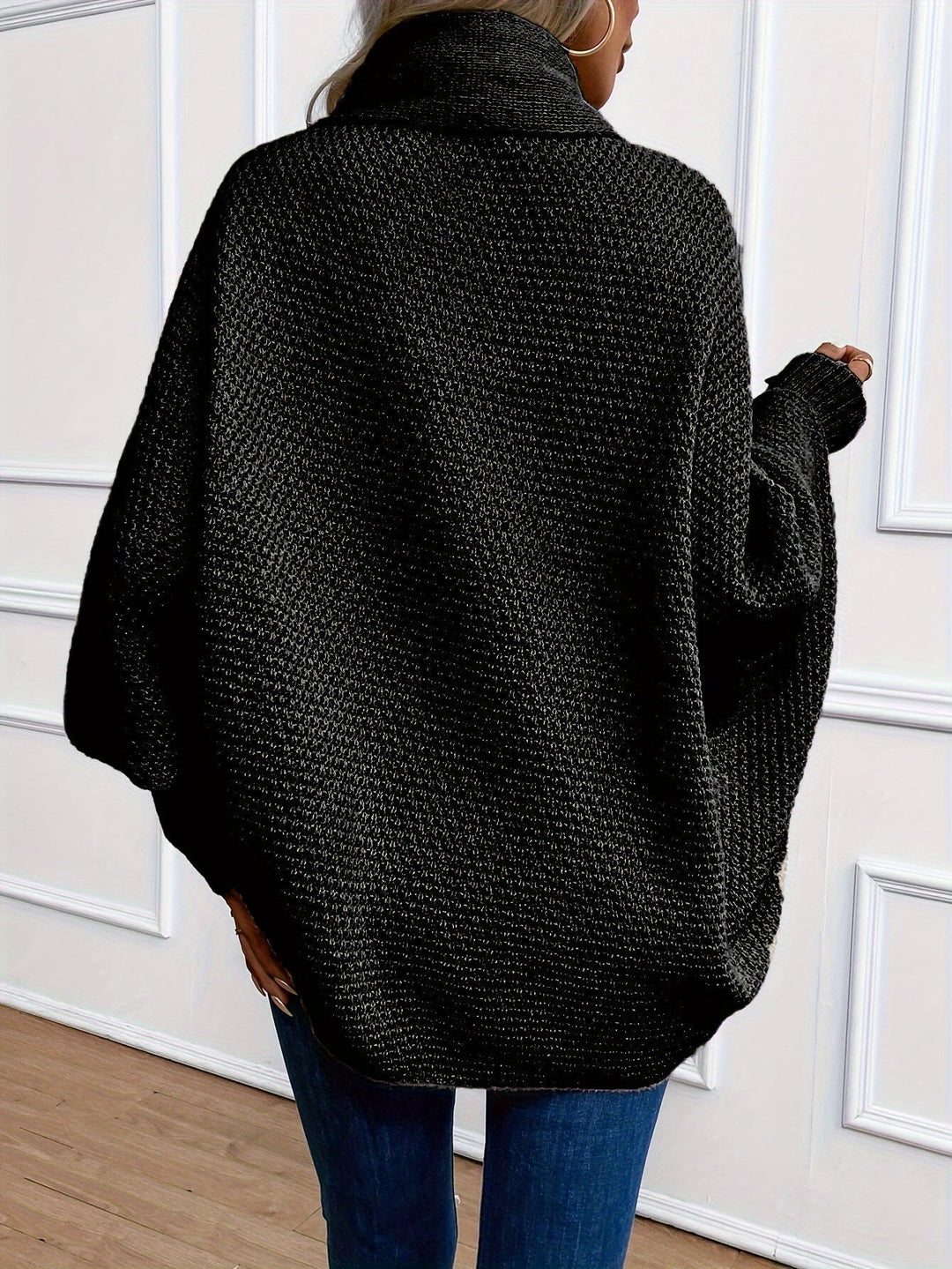 Zinnia - Cardigan Tricotat cu Mâneci Tip Pânză
