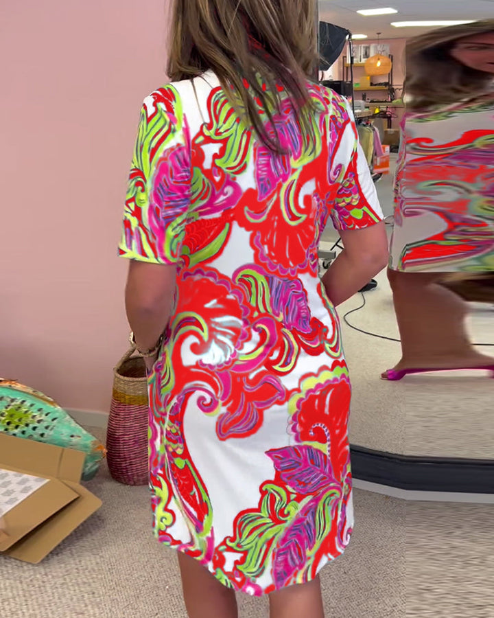 Rochie Slim Fit Cu Imprimare