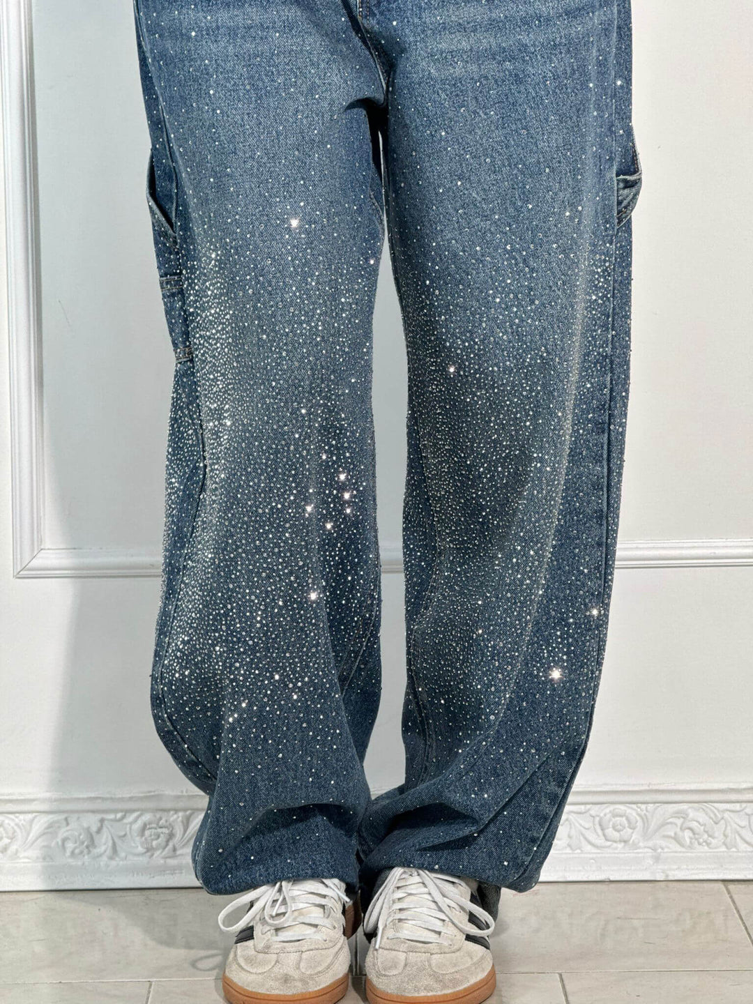 Victoria | Jeans cu Talie Înaltă și Glitter