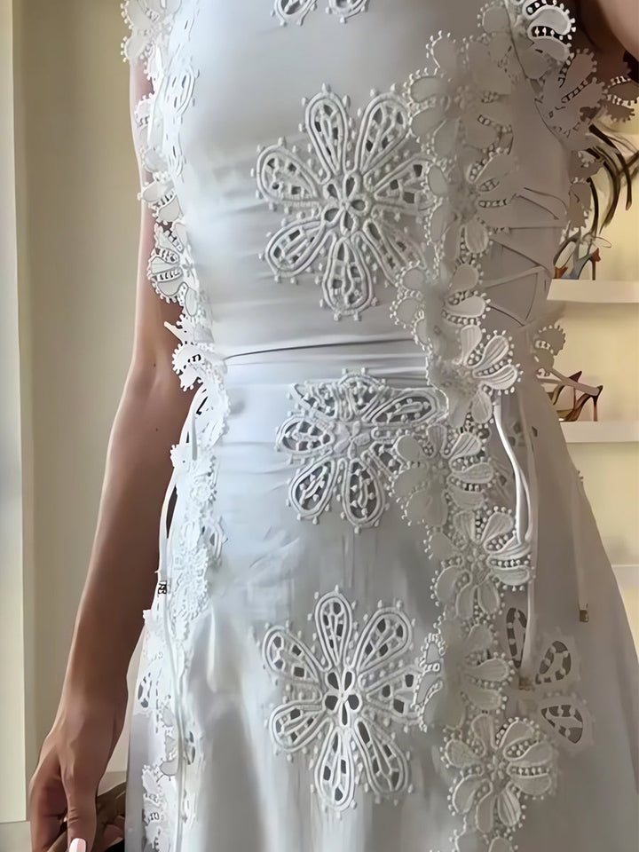 ELENA – ROCHIE MAXI BRODATĂ GARDEN WHISPER