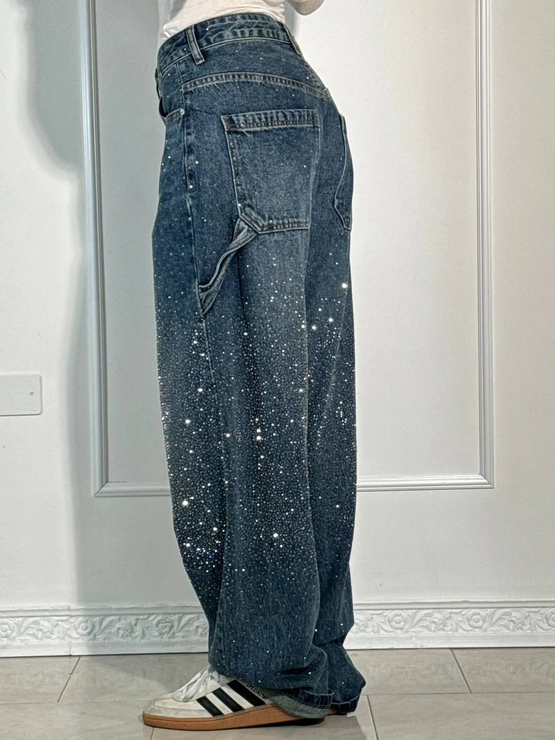 Victoria | Jeans cu Talie Înaltă și Glitter