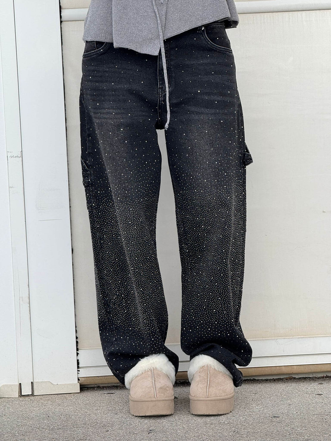 Victoria | Jeans cu Talie Înaltă și Glitter