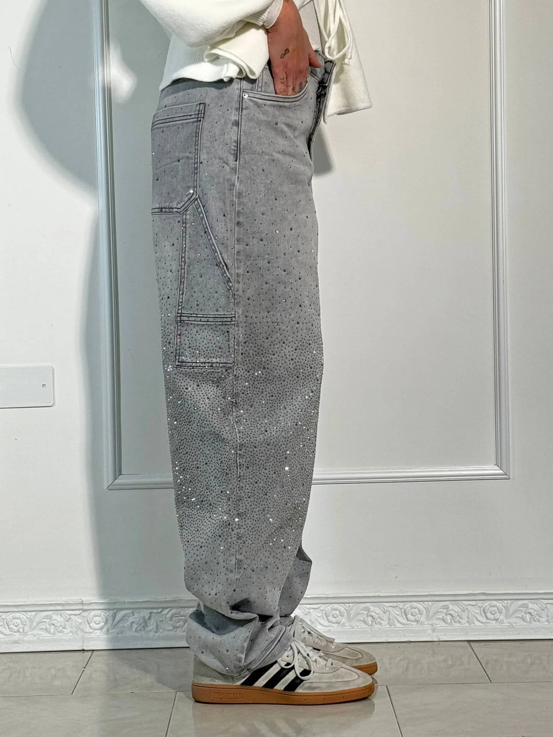 Victoria | Jeans cu Talie Înaltă și Glitter