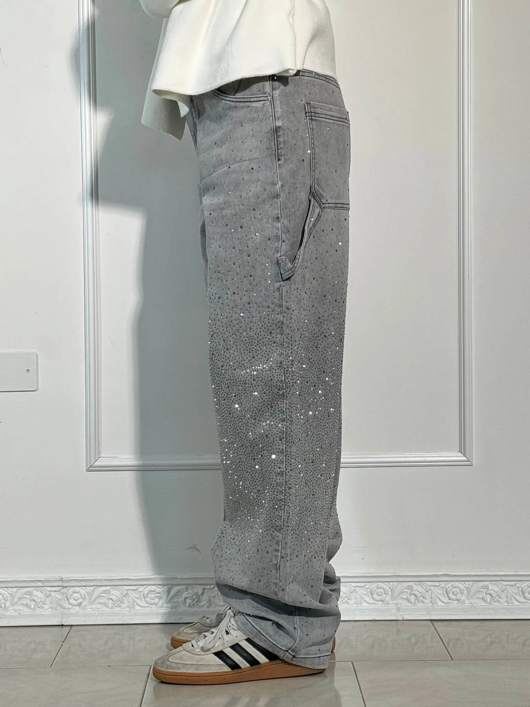 Victoria | Jeans cu Talie Înaltă și Glitter