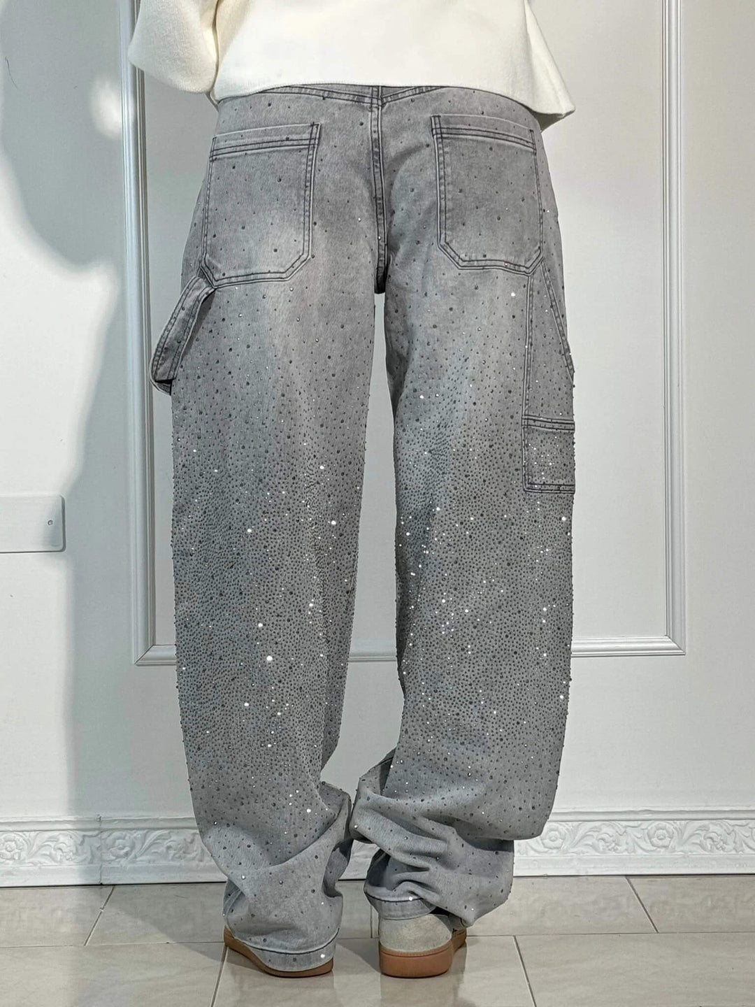Victoria | Jeans cu Talie Înaltă și Glitter