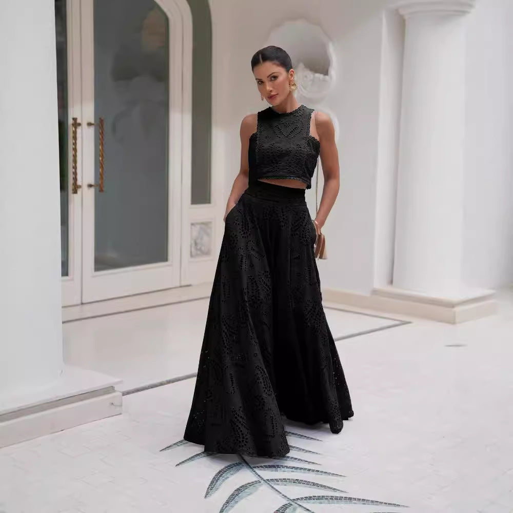 MIREILLE – COMPLET DE VESTĂ SCURTĂ DIN DANTELĂ BRODATĂ, VISUL PARIZIAN