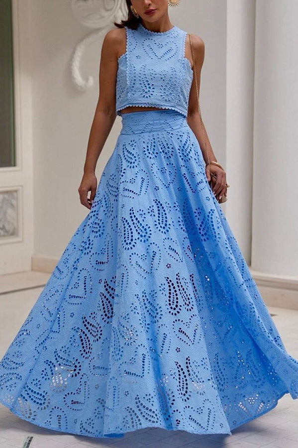 MIREILLE – COMPLET DE VESTĂ SCURTĂ DIN DANTELĂ BRODATĂ, VISUL PARIZIAN