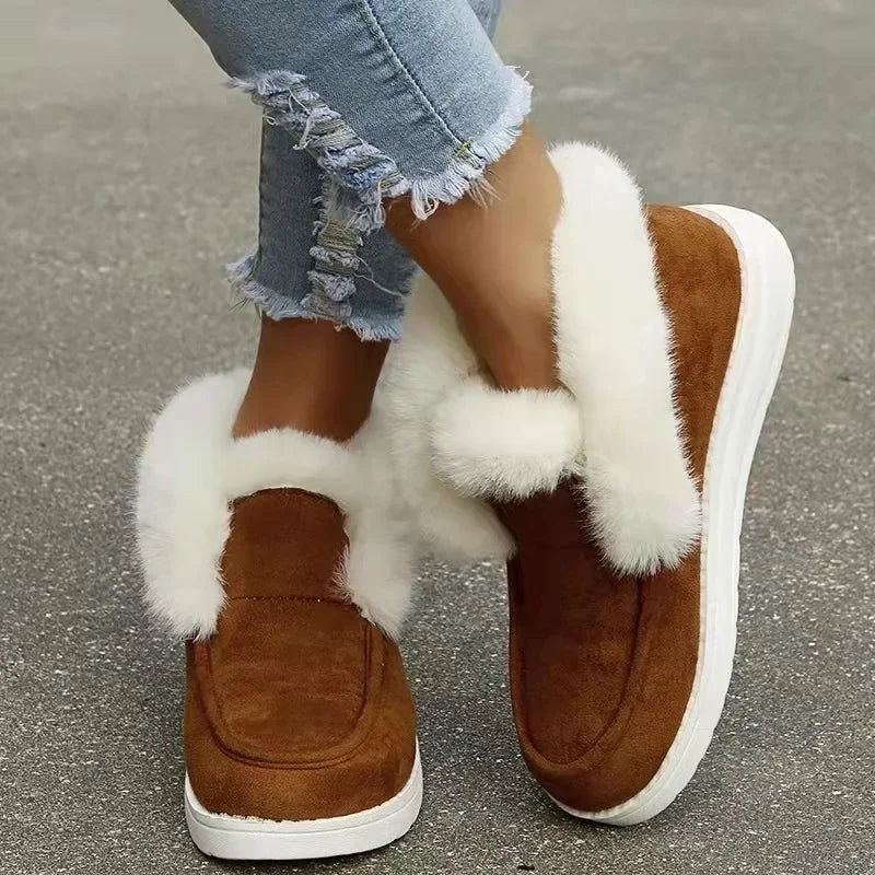 OrthoChic™ – Botine pentru femei, pufoase, tip slip-on