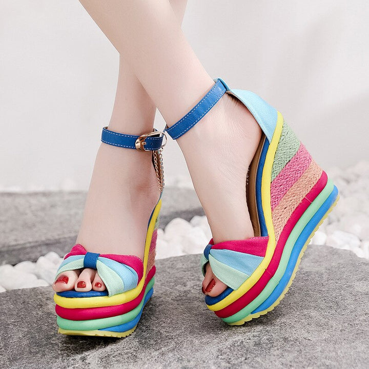 Monica | Sandale wedge colorate și elegante pentru vară
