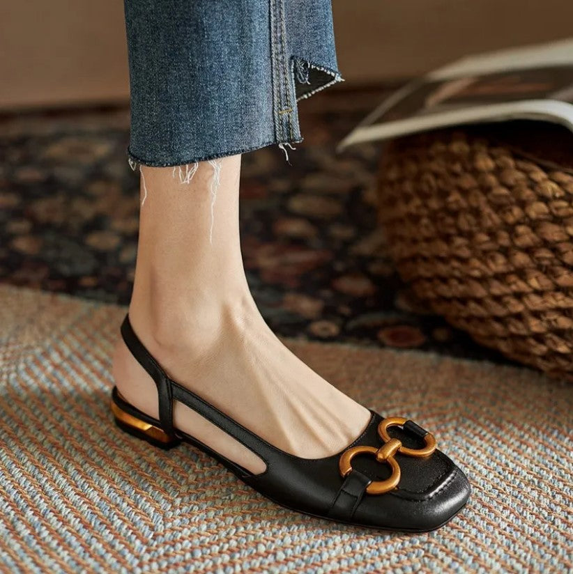 Riley - Sandale Ortopedice Elegante cu Toc Pătrat