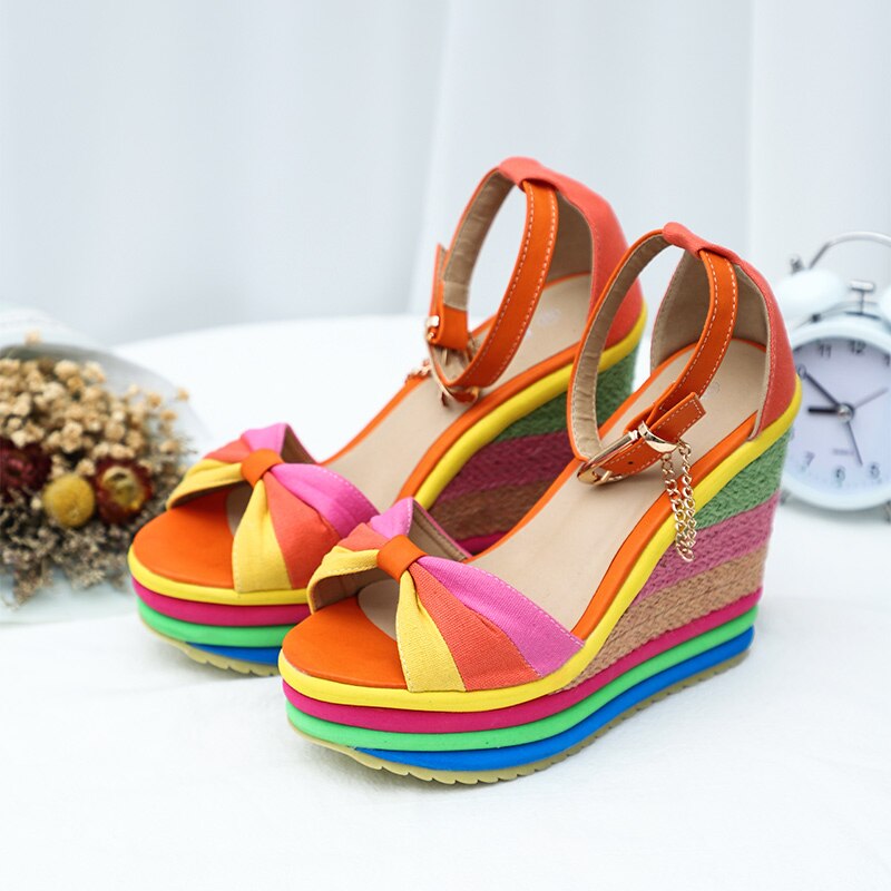 Monica | Sandale wedge colorate și elegante pentru vară