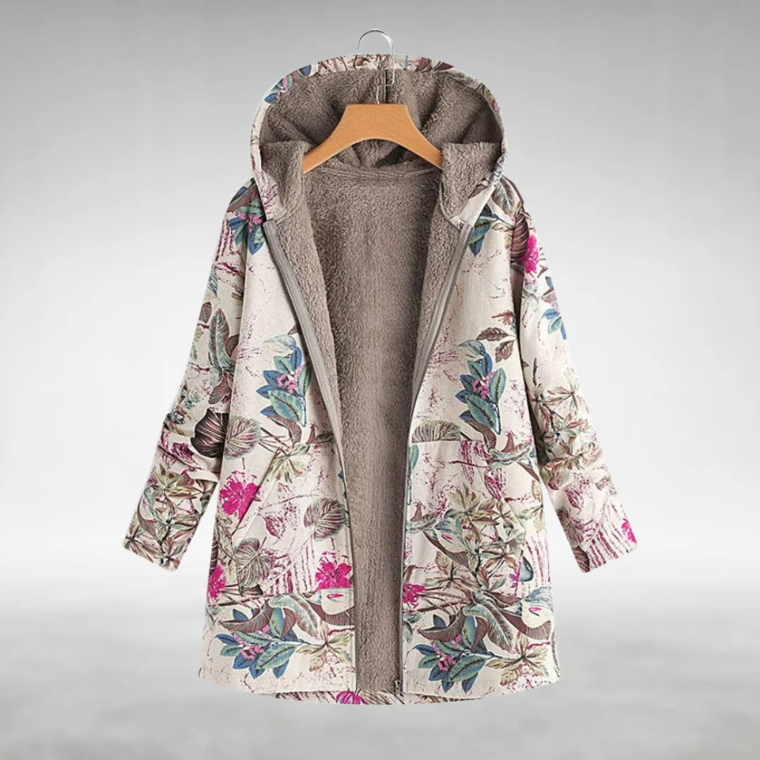 Shimeka | Jachetă Polară Elegantă cu Model Floral