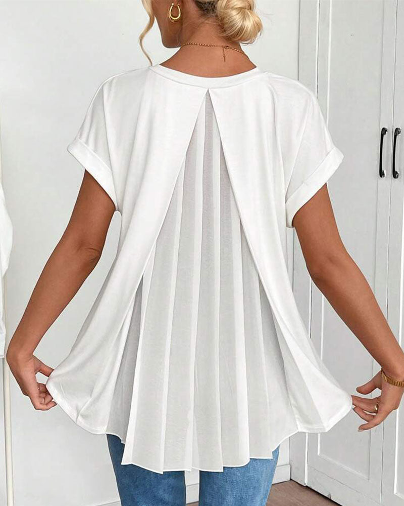 ESTRID - TRICOU SCURT DIN PATCHWORK, STILAT