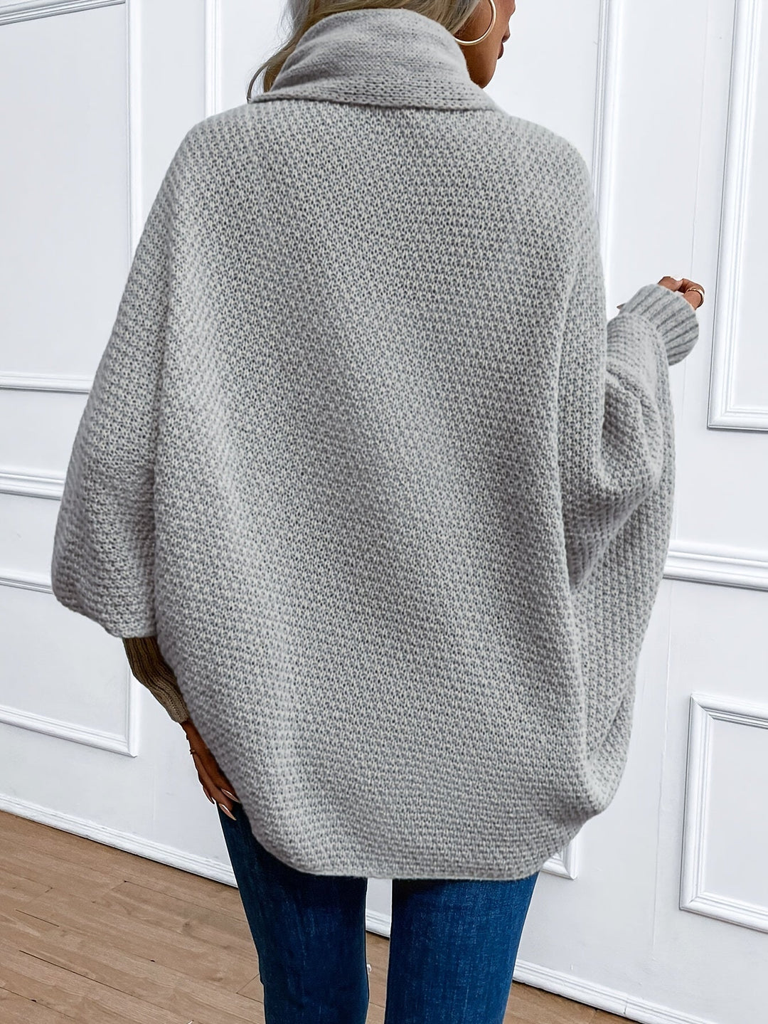 Zinnia - Cardigan Tricotat cu Mâneci Tip Pânză