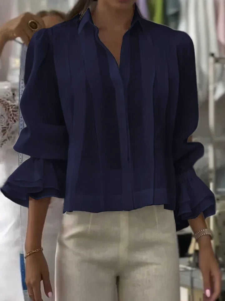 NORA | Bluză Elegantă din Bumbac Plisată