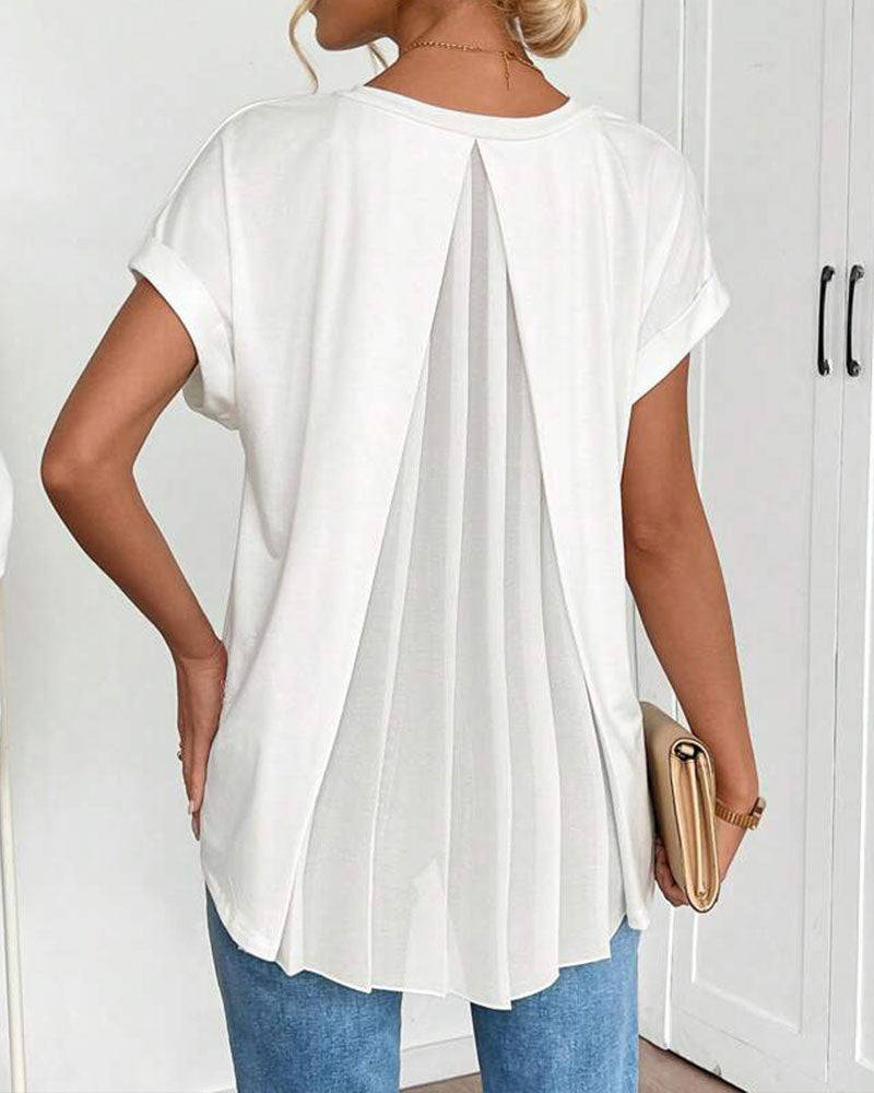 ESTRID - TRICOU SCURT DIN PATCHWORK, STILAT