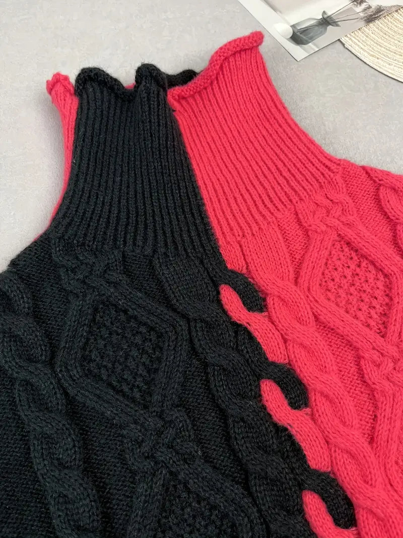 LEOVIA | Pulover Elegant cu Dungi și Guler Înalt