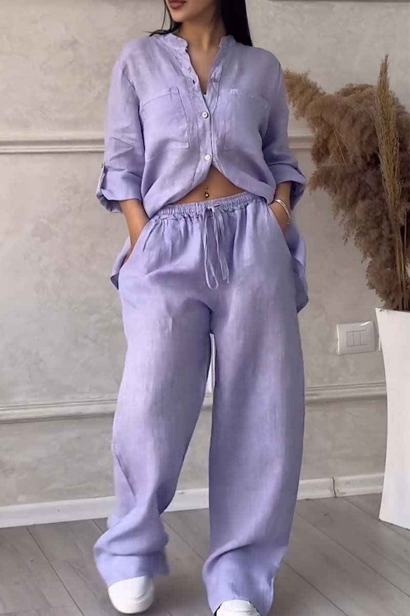 Fara | Set din Bumbac și In Luxe – Cămașă și Pantaloni