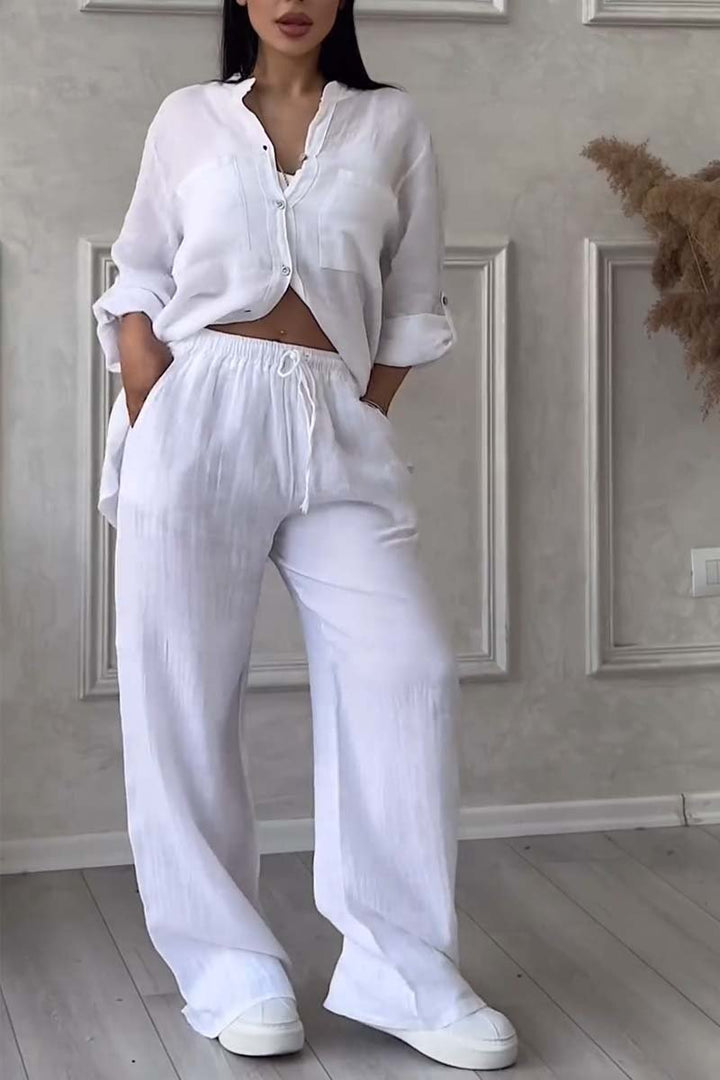 Fara | Set din Bumbac și In Luxe – Cămașă și Pantaloni