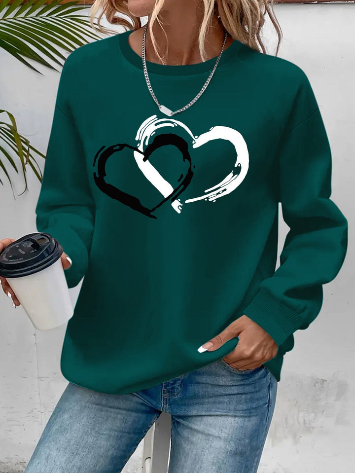 ZOEY – SWEATSHIRT GRAFIC CU DOUĂ INIMI