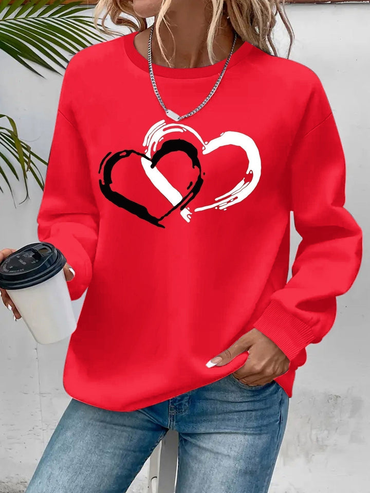 ZOEY – SWEATSHIRT GRAFIC CU DOUĂ INIMI
