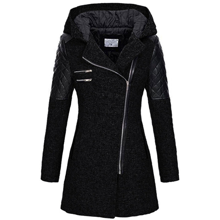 Zoë™ – Geacă de iarnă cu fermoar înclinat, elegantă
