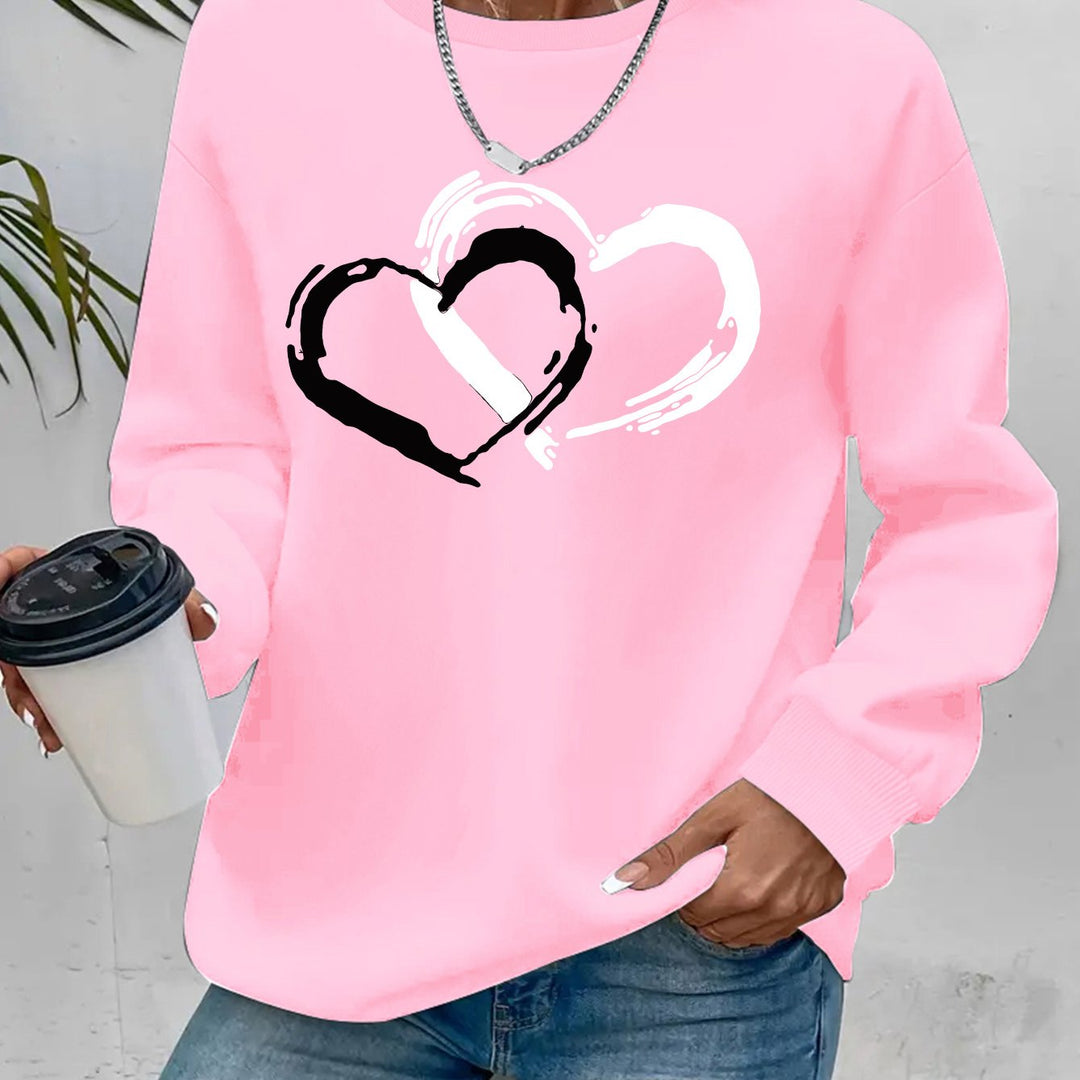 ZOEY – SWEATSHIRT GRAFIC CU DOUĂ INIMI