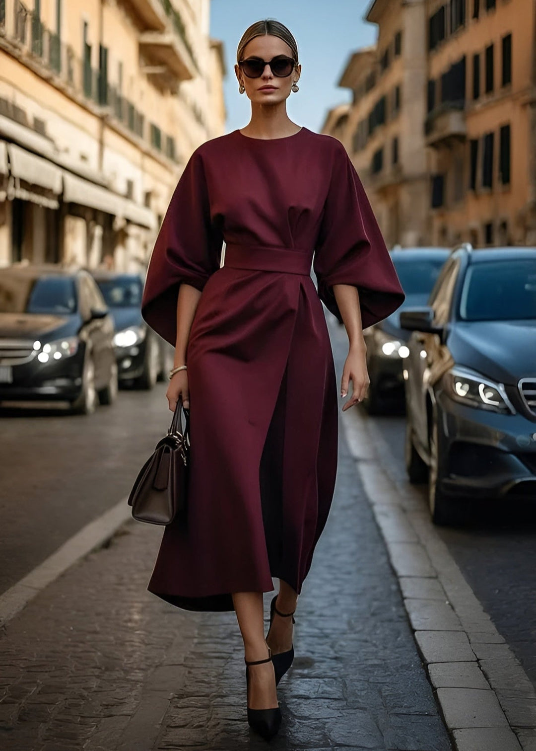 Madison - Rochie Elegantă cu Mâneci