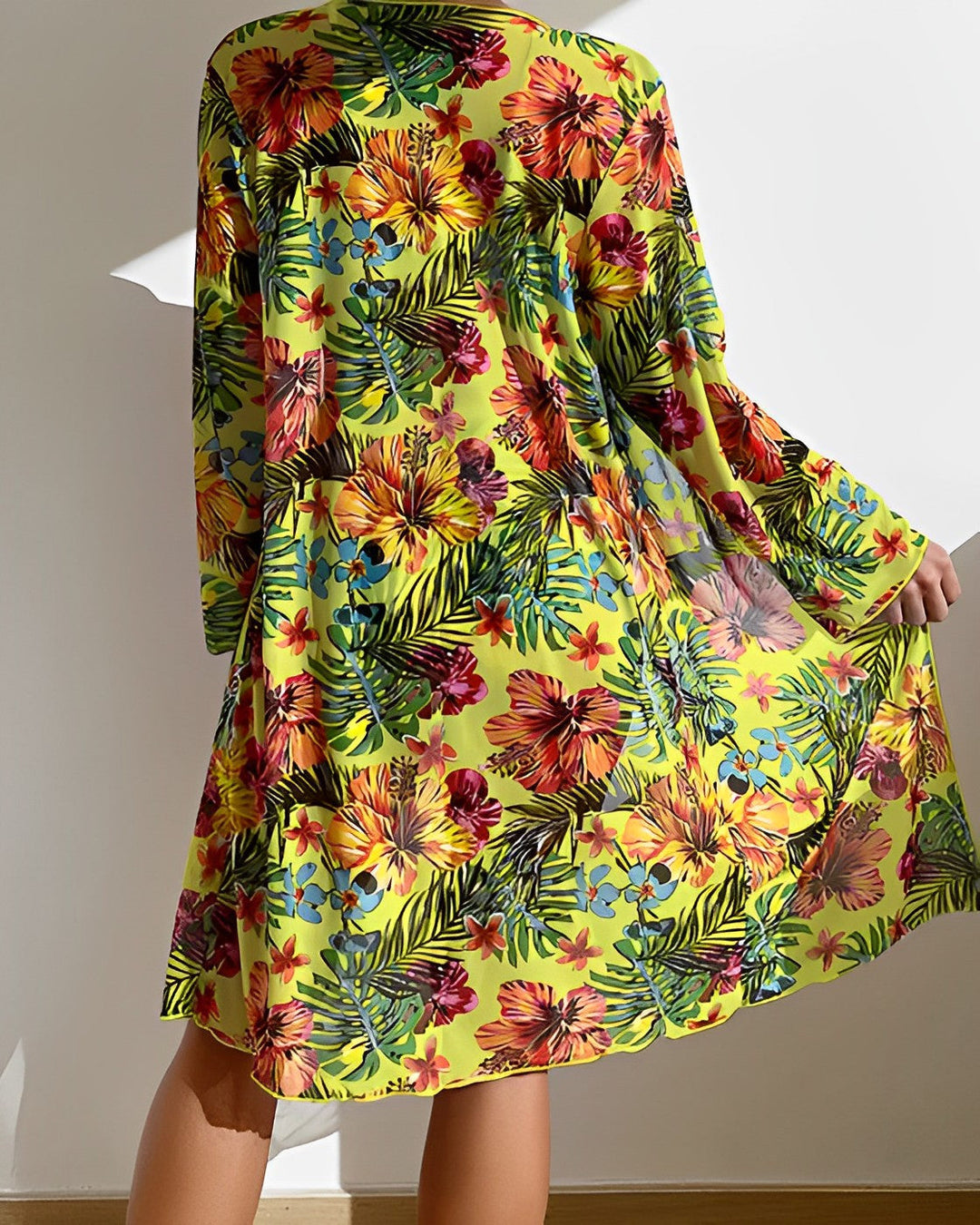 ALANI – COMPLET BIKINI CU PRINT TROPICAL ȘI CAPA