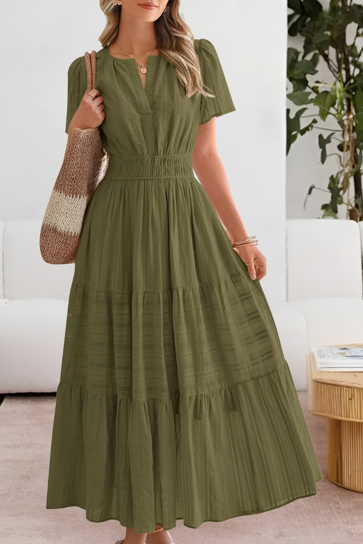 FREYA – ROCHIE MAXI CU VOLANE ȘI FARMEC ÎN SOARE