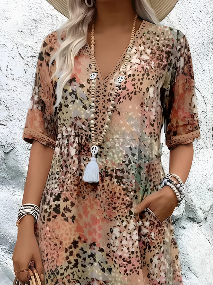 Isabella – Rochie Vibrantă de Lungime Medie