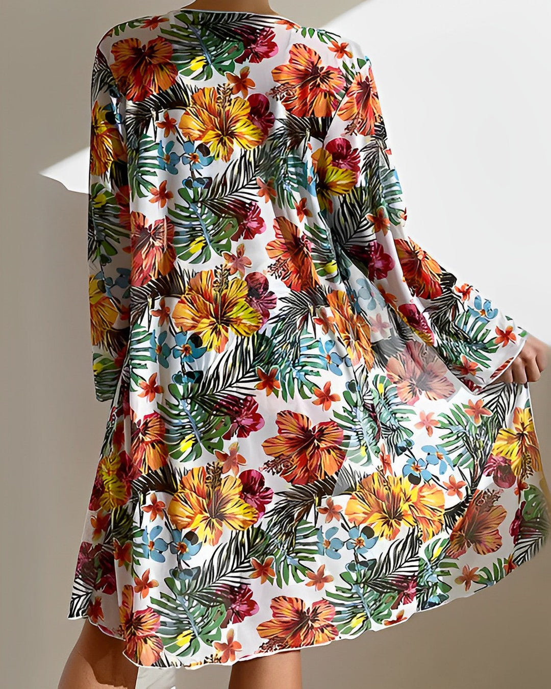 ALANI – COMPLET BIKINI CU PRINT TROPICAL ȘI CAPA