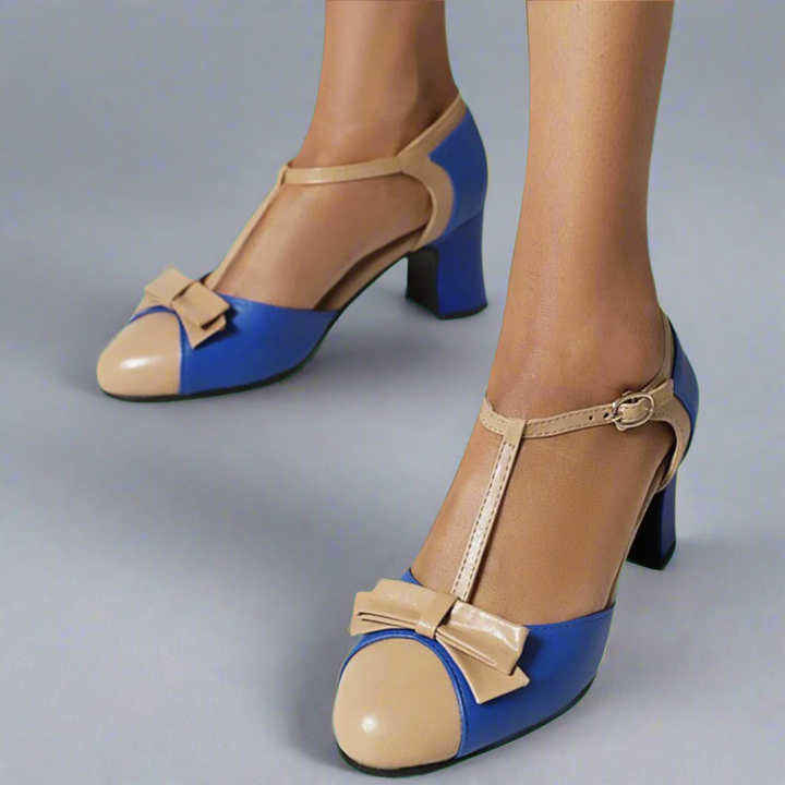 Mirèla – Pantofi cu Toc cu Note Retro