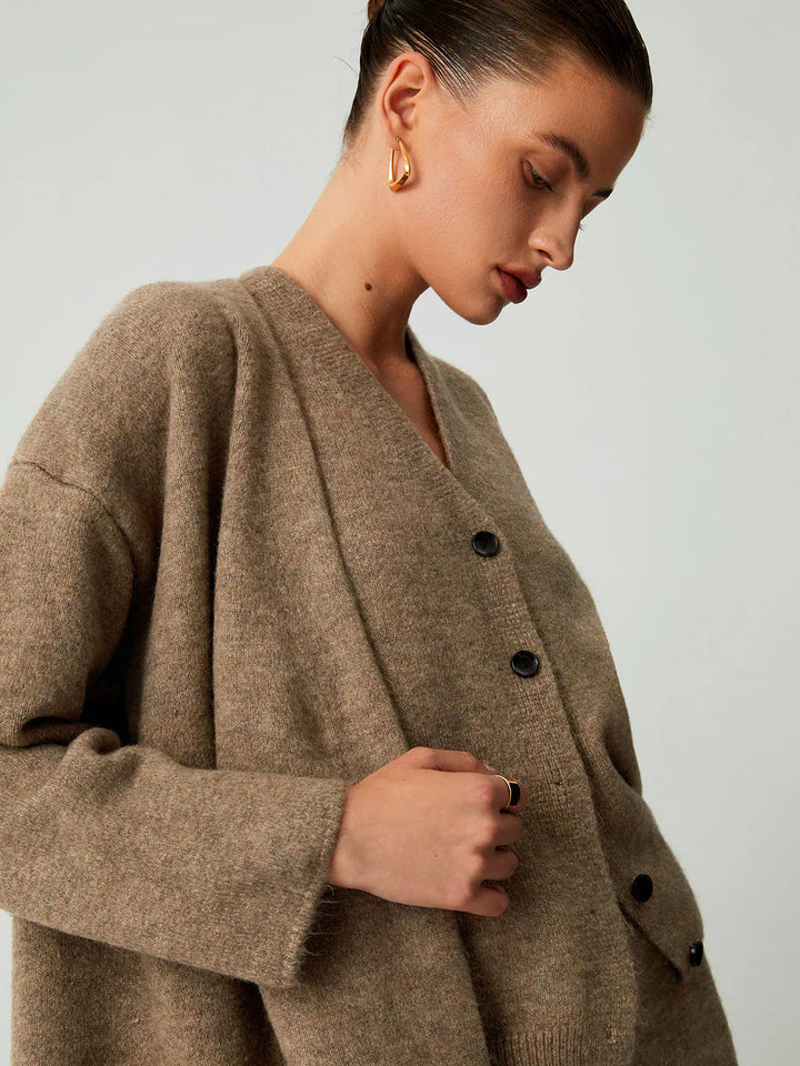 Cardigan Lung de Trei Piese cu Pantaloni pentru Timp Liber