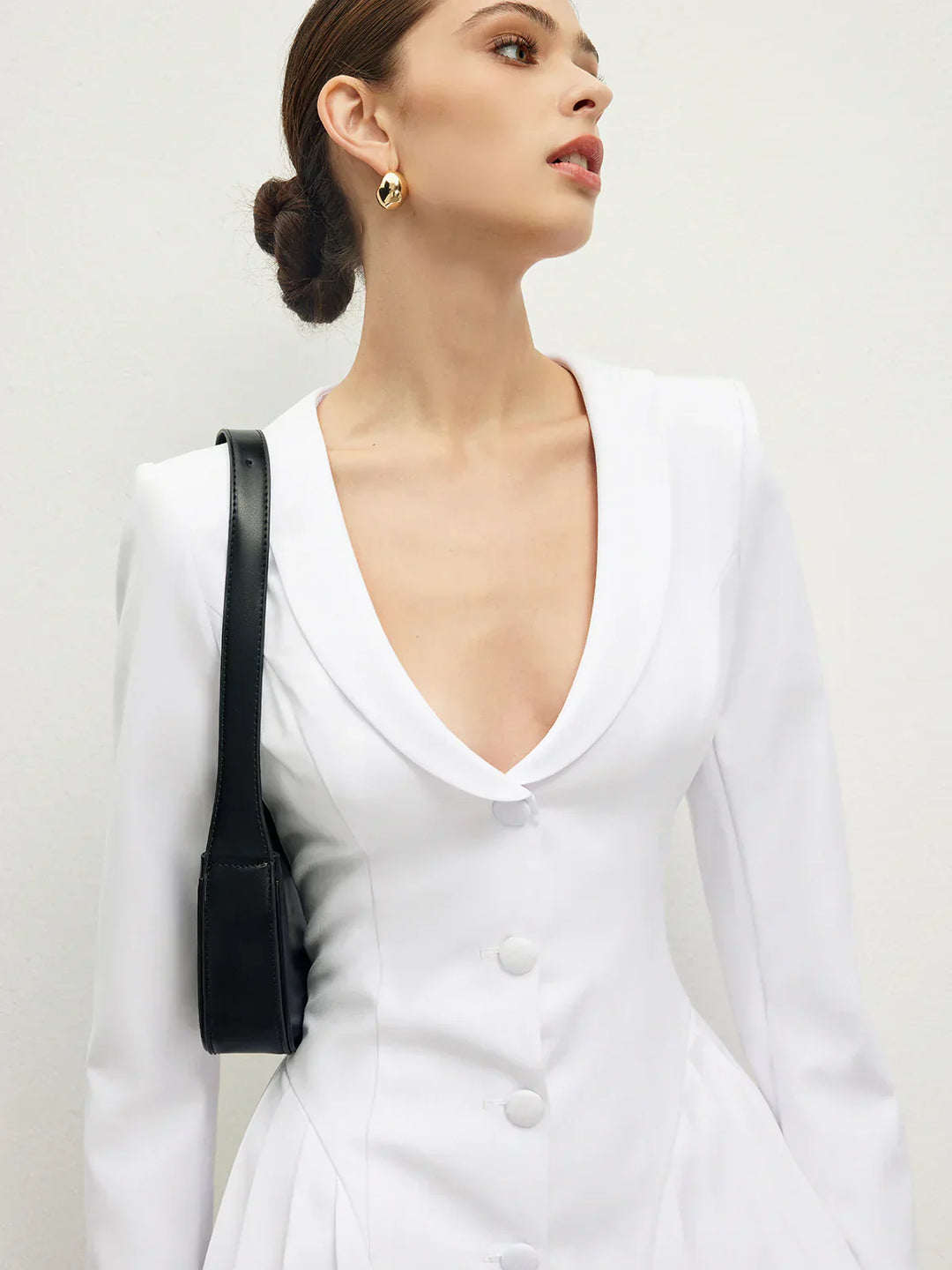 Rochie Corset Plisată cu Rever