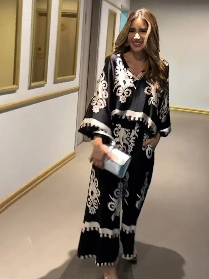 MILANI – COMPLET DE PANTALONI CU PRINT IRREGULAT