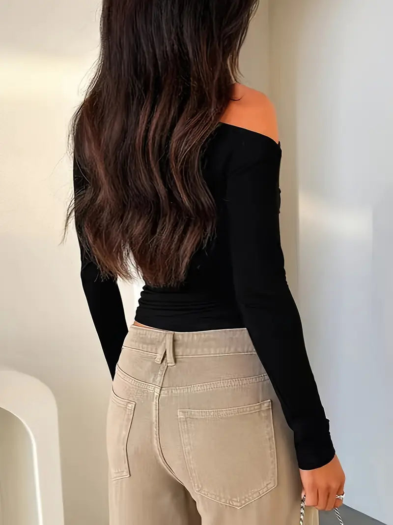 Joline - top negru casual