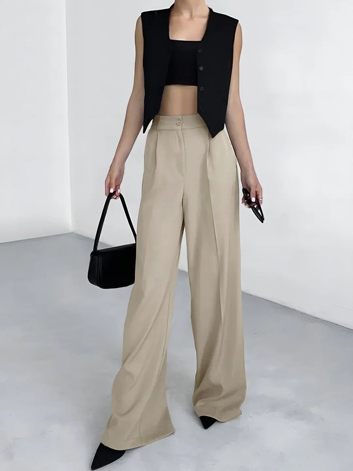 Pantaloni Largi cu Buzunare Casual