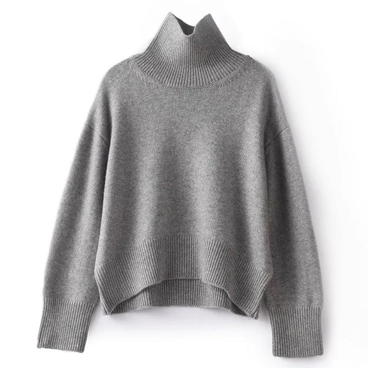 Elena™ - Pulover din Cashmere Pur cu Guler Înalt