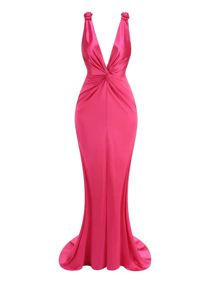 Zoey | Rochie Maxi Fără Mâneci cu Plisaje Subțiri
