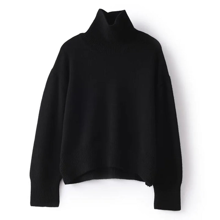 Elena™ - Pulover din Cashmere Pur cu Guler Înalt