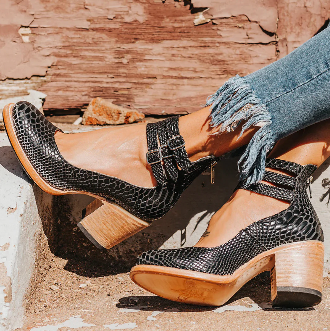 Zoey - Eleganță Vintage Pantofi cu Toc din Piele